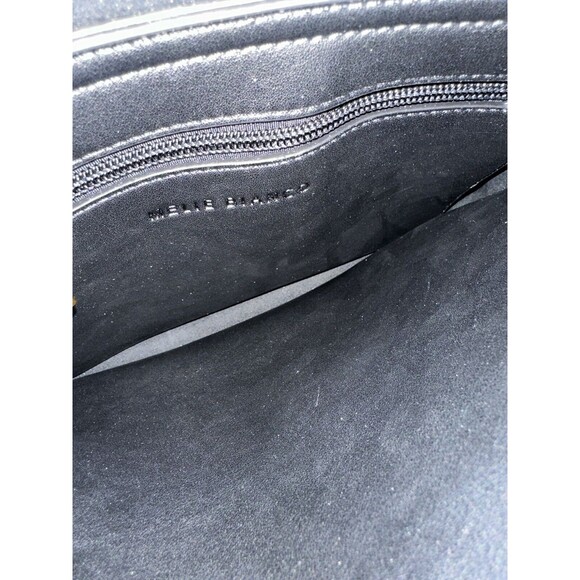 Melie Bianco Olivia Shoulder Satchel Bag Faux Leather Black Large No Strap EUC!